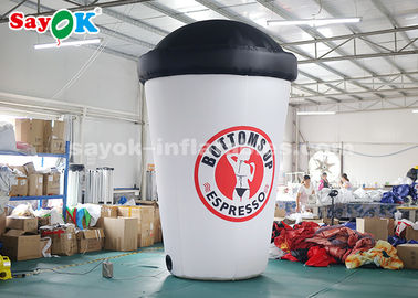 3.6m कस्टम Inflatable उत्पादों / विज्ञापन के लिए कॉफी कप उड़ा