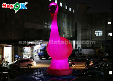 फुलाए जाने वाले पशु गुब्बारे गुलाबी फुलाए जाने वाले कार्टून पात्र, 10 मीटर ऊंचा विशाल फुलाए जाने वाले फ्लेमिंगो