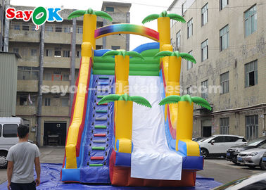 वाणिज्यिक inflatable स्लाइड 8*4*7m पीवीसी नारियल पेड़ inflatable bouncer स्लाइड दो हवा ब्लोअर के साथ बच्चों के लिए