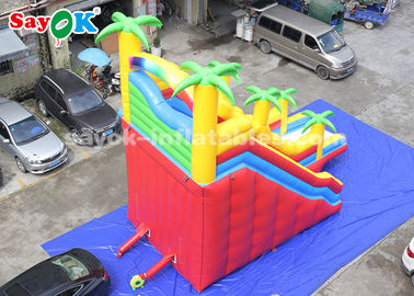 वाणिज्यिक inflatable स्लाइड 8*4*7m पीवीसी नारियल पेड़ inflatable bouncer स्लाइड दो हवा ब्लोअर के साथ बच्चों के लिए