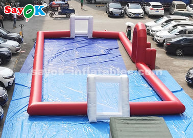 20 * 8 मीटर लाल पीवीसी तिरपाल Inflatable खेल खेल आउटडोर फुटबॉल मैदान
