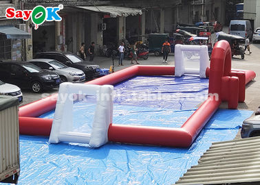 20 * 8 मीटर लाल पीवीसी तिरपाल Inflatable खेल खेल आउटडोर फुटबॉल मैदान