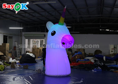 विज्ञापन inflatable Rainbow Unicorn Inflatable Cartoon Characters 210DD ऑक्सफोर्ड कपड़े टिकाऊ