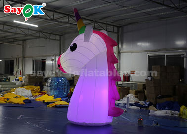 विज्ञापन inflatable Rainbow Unicorn Inflatable Cartoon Characters 210DD ऑक्सफोर्ड कपड़े टिकाऊ
