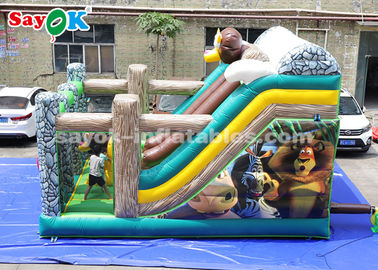 वाणिज्यिक inflatable स्लाइड 6*4m पशु थीम पार्टी inflatable bouncer स्लाइड विज्ञापन के लिए