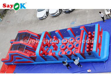 विशाल इन्फ्लैटेबल गेम्स 15 मीटर लंबी इन्फ्लैटेबल स्पोर्ट्स गेम्स बाधा बॉक्सिंग और चढ़ाई उछाल वाली स्लाइड
