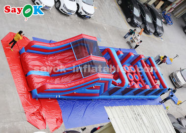 विशाल इन्फ्लैटेबल गेम्स 15 मीटर लंबी इन्फ्लैटेबल स्पोर्ट्स गेम्स बाधा बॉक्सिंग और चढ़ाई उछाल वाली स्लाइड