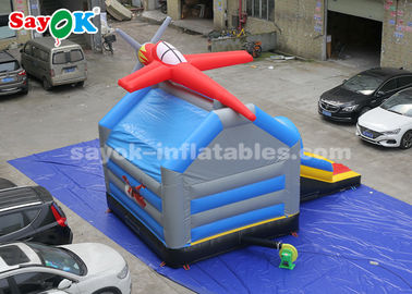 Inflatable Bouncer Slides 0.4mm PVC Tarpaulin Inflatable Jump And Slide Bouncer With Airplane For Kids बच्चों के लिए हवाई जहाज के साथ घुमावदार बाउंसर