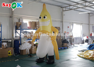 आउटडोर विज्ञापन के लिए inflatable चरित्र गुब्बारे 3m inflatable केला शुभंकर CE SGS ROHS