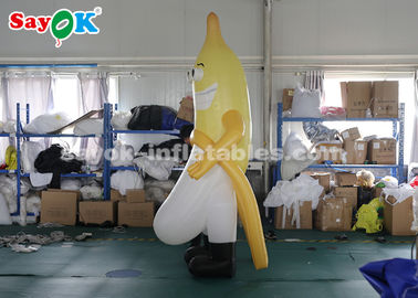 आउटडोर विज्ञापन के लिए inflatable चरित्र गुब्बारे 3m inflatable केला शुभंकर CE SGS ROHS