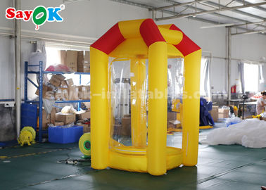 टिकाऊ कस्टम Inflatable उत्पाद, पीला Inflatable नकद बूथ मनी ग्रैब मशीन
