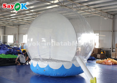 टिकाऊ Inflatable छुट्टी सजावट, मुद्रित पृष्ठभूमि के साथ 3 मीटर Inflatable हिमपात ग्लोब पारदर्शी बुलबुला तम्बू