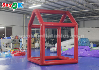 लाल कस्टम Inflatable उत्पादों, विज्ञापन के लिए 0.6 मिमी पीवीसी तिरपाल घन Inflatable फोटो बूथ फ्रेम