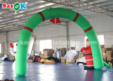 ब्लोअर के साथ आउटडोर Inflatable छुट्टी सजावट सांता आर्चवे डोर