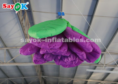 बैंगनी 2 मीटर Inflatable प्रकाश सजावट लॉबी स्टेज सजावट के लिए गुलाब का फूल लटका