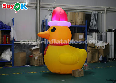 यर्ड क्रिसमस की सजावट के लिए एयर ब्लोअर के साथ पीला 2 मीटर Inflatable बतख मॉडल