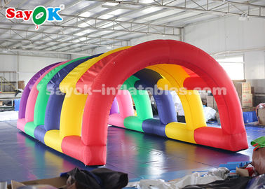 गुंबद inflatable तम्बू ऑटो शो आकार 5 * 2.5 * 2 मी के लिए एयर ब्लोअर के साथ रंगीन इन्फ्लेटेबल टनल टेंट