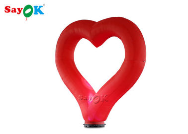 शादी / झटका दिल के लिए 2.5mH ​​लाल Inflatable प्रकाश सजावट