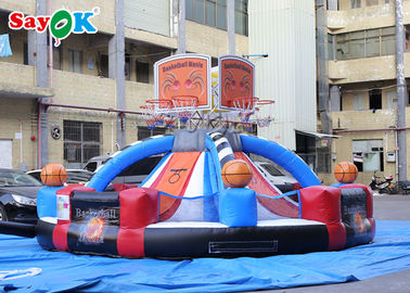 विशालकाय आउटडोर Inflatable बास्केटबॉल घेरा शूटिंग खेल स्वनिर्धारित लोगो