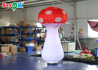 लाल और सफेद एलईडी लाइट 2.5 M संगीत समारोह के लिए Inflatable मशरूम