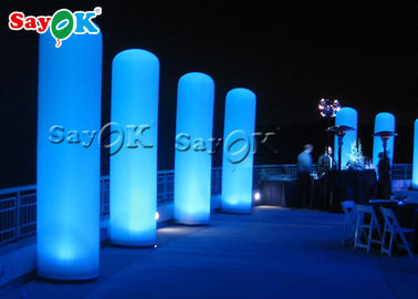 सजावट के लिए अनुकूलित सफेद एलईडी प्रकाश Inflatable मॉडल स्तंभ