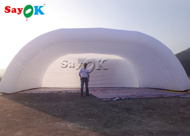 कस्टम inflatable तम्बू 12x6x5mH पार्टी घटना के लिए सफेद गुंबद inflatable मंच तम्बू