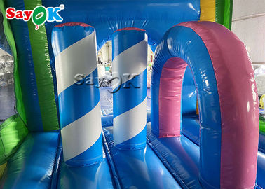 आउटडोर खेल का मैदान पीवीसी इंद्रधनुष Inflatable गेंडा उछाल वाले महल