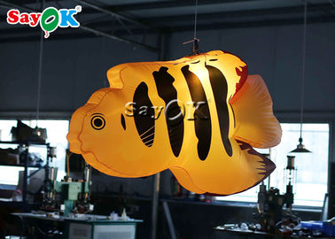 मनोरंजन पार्क पीले उष्णकटिबंधीय मछलियों 2 मीटर Inflatable प्रकाश सजावट