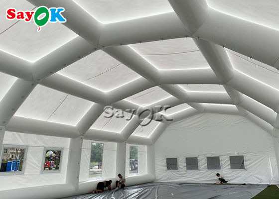 inflatable lawn tent waterproof white 20x10x5.5mH inflatable automotive paint booth हवा से भरने योग्य लॉन टेंट वाटरप्रूफ सफेद 20x10x5.5mH हवा से भरने योग्य ऑटोमोटिव पेंट बूथ