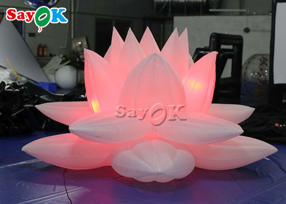 पार्टी सजावट 3 एम एलईडी के साथ Inflatable लोटस फूल मॉडल
