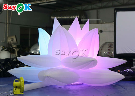 पार्टी सजावट 3 एम एलईडी के साथ Inflatable लोटस फूल मॉडल