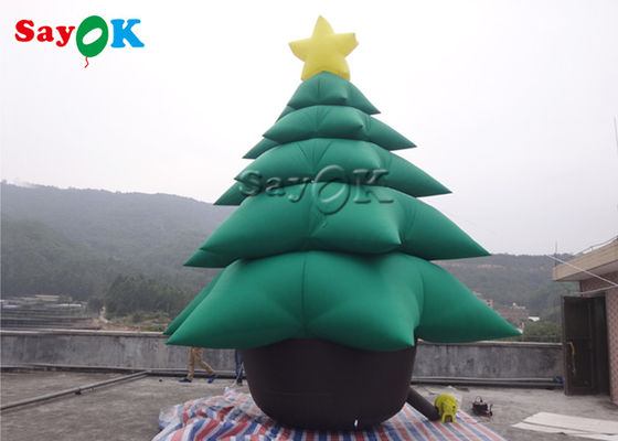 गहने के साथ 5 मीटर Inflatable छुट्टी सजावट ग्रीन क्रिसमस ट्री