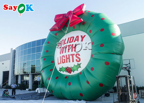 आउटडोर प्रदर्शन के लिए ODM ग्रीन Inflatable क्रिसमस पुष्पांजलि