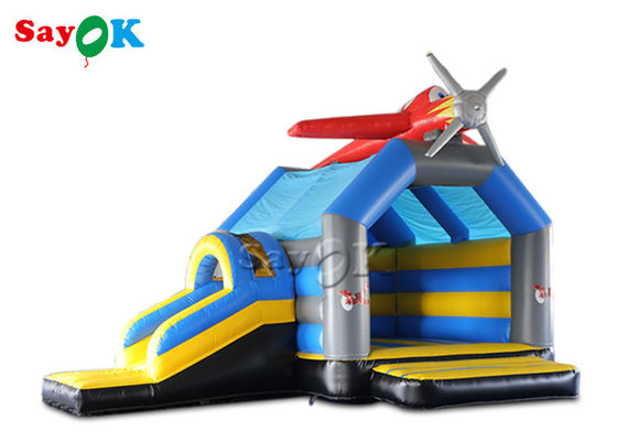 हवाई जहाज Inflatable कूदते पानी की स्लाइड के साथ बाउंसर महल