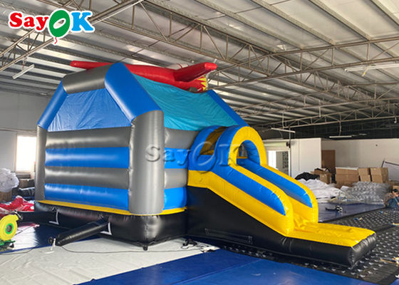 हवाई जहाज Inflatable कूदते पानी की स्लाइड के साथ बाउंसर महल