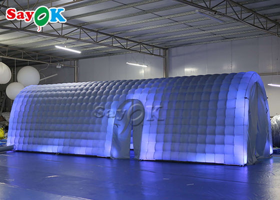 कस्टम inflatable तम्बू ऑक्सफोर्ड कपड़े सफेद पार्टी Led के साथ inflatable सुरंग तम्बू