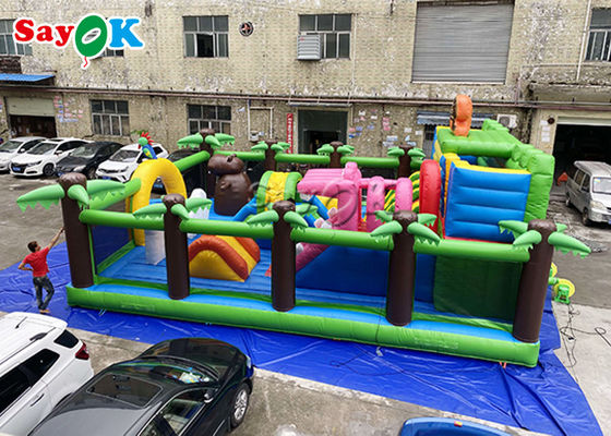 निविड़ अंधकार Inflatable खेल का मैदान शरारती किले महल स्लाइड