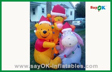 कस्टम पीला 210 डी ऑक्सफोर्ड कपड़े inflatable भालू inflated विज्ञापन के लिए कार्टून पात्र