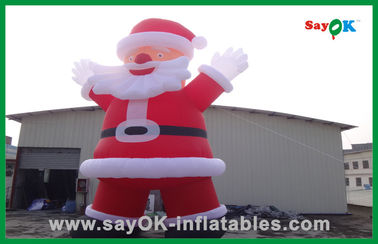 ब्रेड Inflatable कार्टून चरित्र के साथ कस्टम लाल Inflatable क्रिसमस सांता क्लॉस