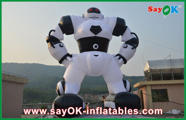आउटडोर सफेद 10 मीटर inflatable रोबोट inflatable विज्ञापन के लिए कार्टून पात्र