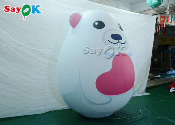 2m Inflatable छुट्टी सजावट सफेद कार्टून चरित्र पीवीसी भालू कार्टून
