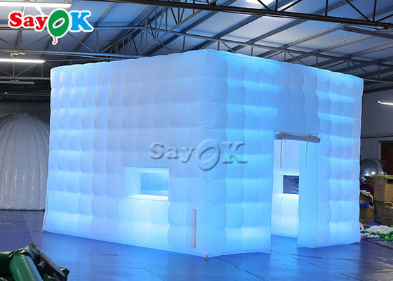 कस्टम inflatable तम्बू बड़े पोर्टेबल आउटडोर घटना Led प्रकाश के साथ inflatable घन तम्बू