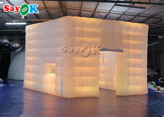 कस्टम inflatable तम्बू बड़े पोर्टेबल आउटडोर घटना Led प्रकाश के साथ inflatable घन तम्बू