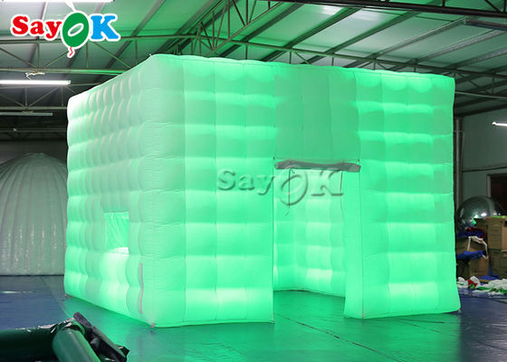 कस्टम inflatable तम्बू बड़े पोर्टेबल आउटडोर घटना Led प्रकाश के साथ inflatable घन तम्बू