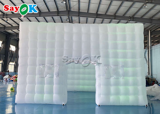 एलईडी ट्यूब लाइट के साथ inflatable घन तम्बू 6.5m 21ft inflatable हवा तम्बू वर्ग मार्की