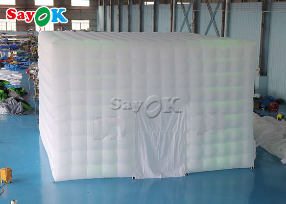 एलईडी ट्यूब लाइट के साथ inflatable घन तम्बू 6.5m 21ft inflatable हवा तम्बू वर्ग मार्की