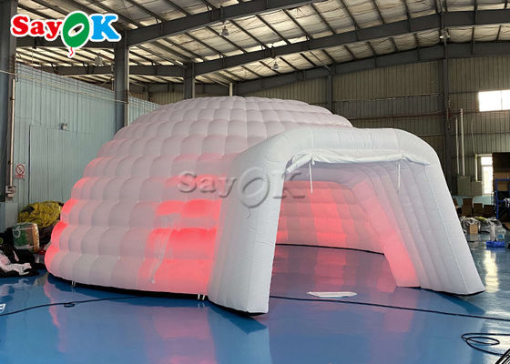 आउटडोर कैम्पिंग 8 मीटर बड़ा एलईडी लाइट inflatable गुंबद घटना तम्बू inflatable इग्लू तम्बू