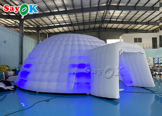आउटडोर कैम्पिंग 8 मीटर बड़ा एलईडी लाइट inflatable गुंबद घटना तम्बू inflatable इग्लू तम्बू