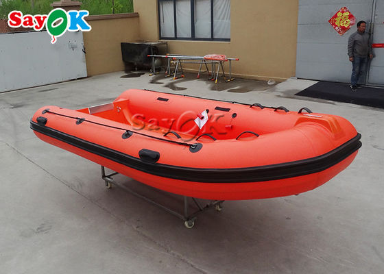 जहाज़ के बाहर मोटर के साथ 12.8ft 390cm लाल पीवीसी Inflatable नावें