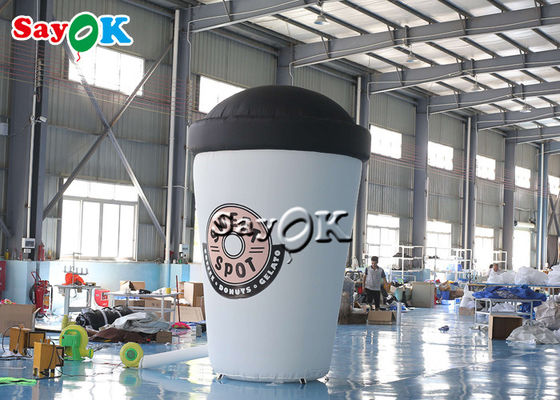 कैफे प्रवेश सजावट के लिए कस्टम 3.6 मीटर इन्फ्लैटेबल कॉफी कप मॉडल